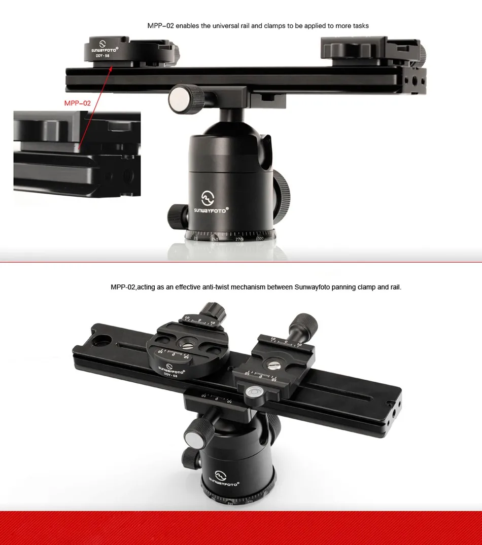 Sunwayfoto MPP-02 мини-пластина посылка Мат Пластина для соединения 2 штатива зажимы