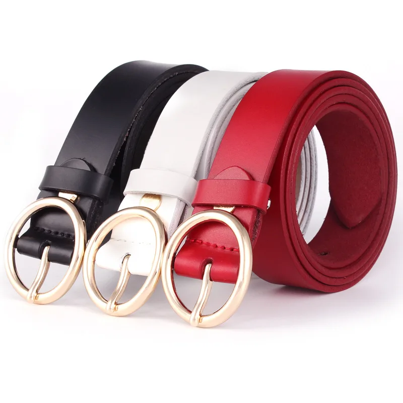 Winfox черный белый цвет из натуральной кожи ремень Для женщин человек золото