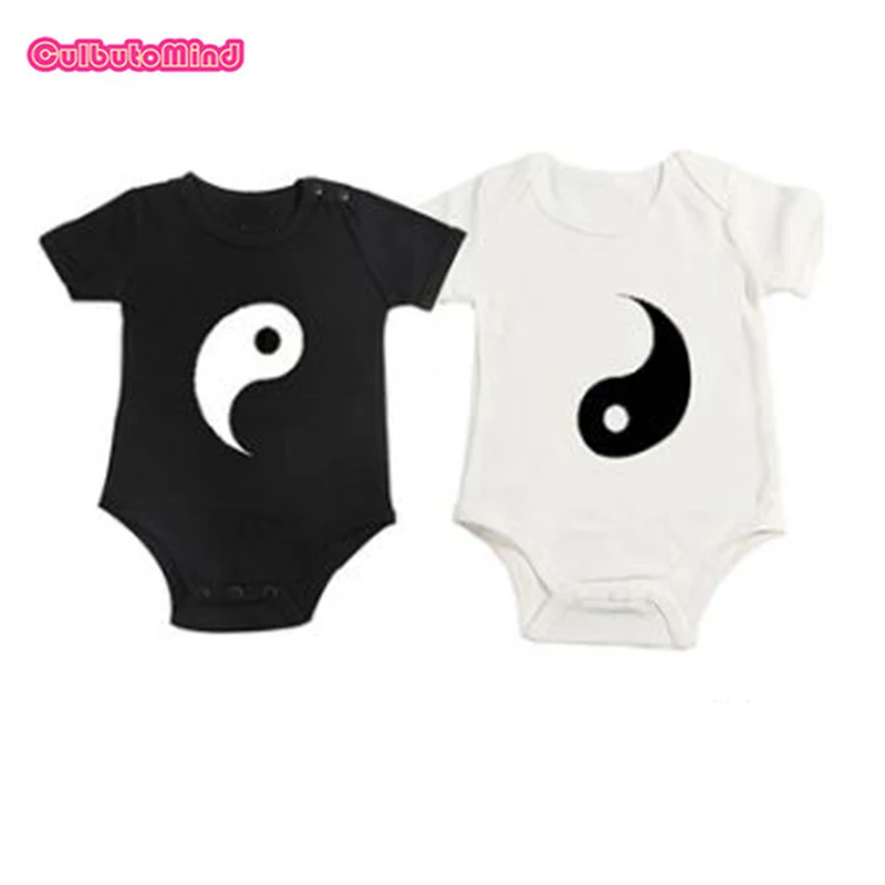 yinyang3 Culbutomind/детская одежда для близнецов, комплекты для девочек-близнецов, милый комбинезон для новорожденных из органического хлопка, милый кекс(от 0 до 12 месяцев - Цвет: yinyang3