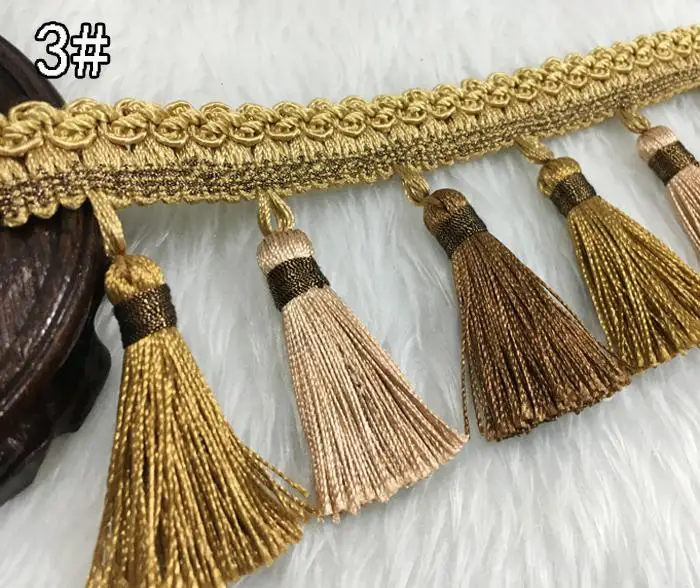 3 12 ярдов/партия Шторы аксессуары-кисточки с бахромой ленты Diy для Шторы диван покрывало диван домашний декор Континентальный Шторы кружево - Цвет: 3