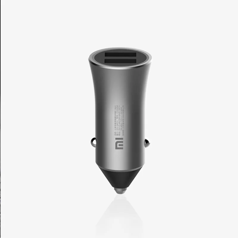 Xiaomi USB Автомобильное зарядное устройство Быстрая зарядка Qualcomm Поддержка 18 Вт Быстрое зарядное устройство/двойной USB умный выход/светильник советы 5 В/2,4 А