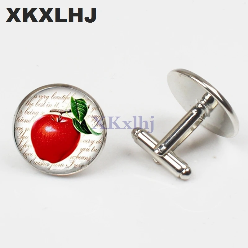 XKXLHJ новые модные запонки с лимоном лимонные dolки стеклянный купол красные