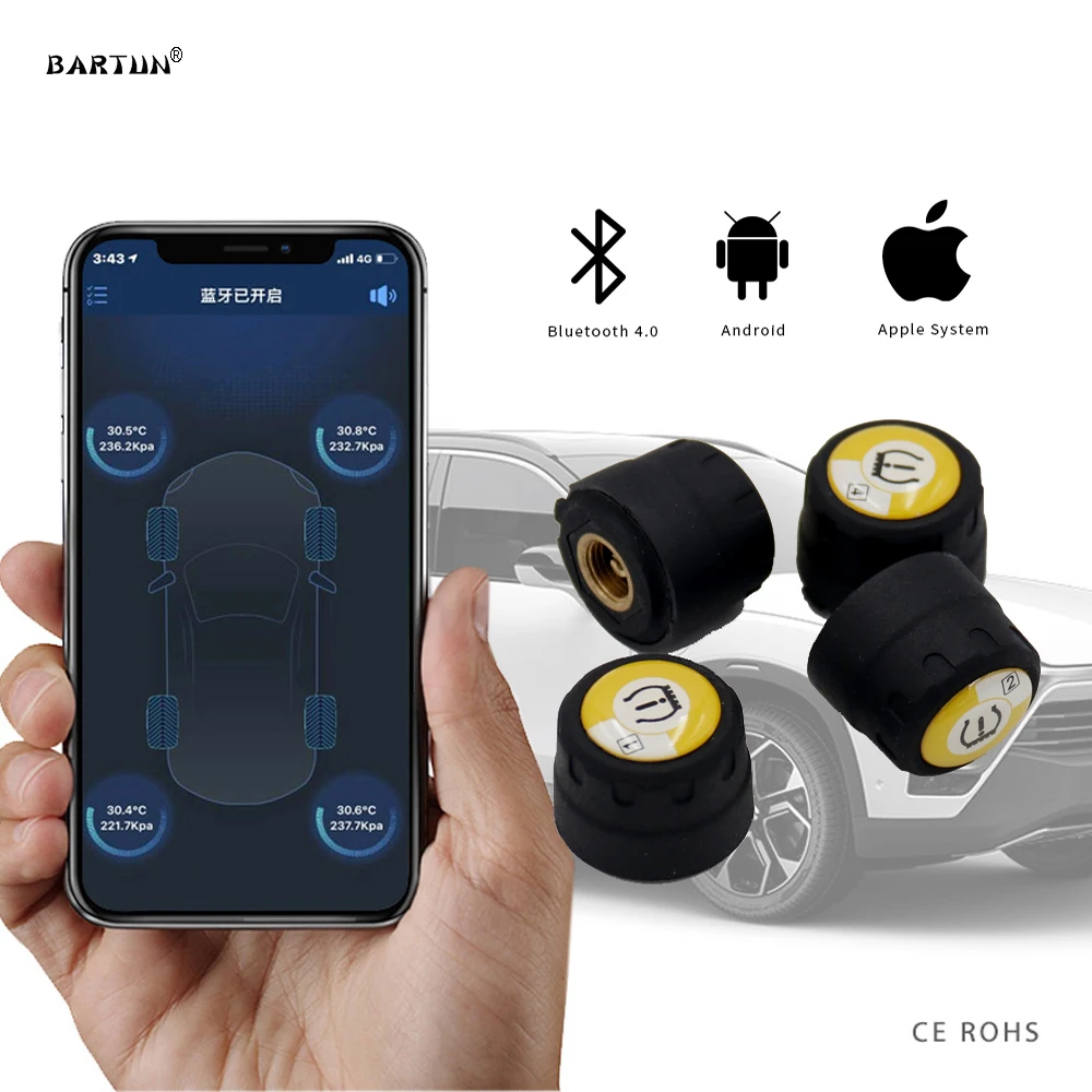 Автомобильный TPMS система контроля давления в шинах Bluetooth 4 0 универсальный