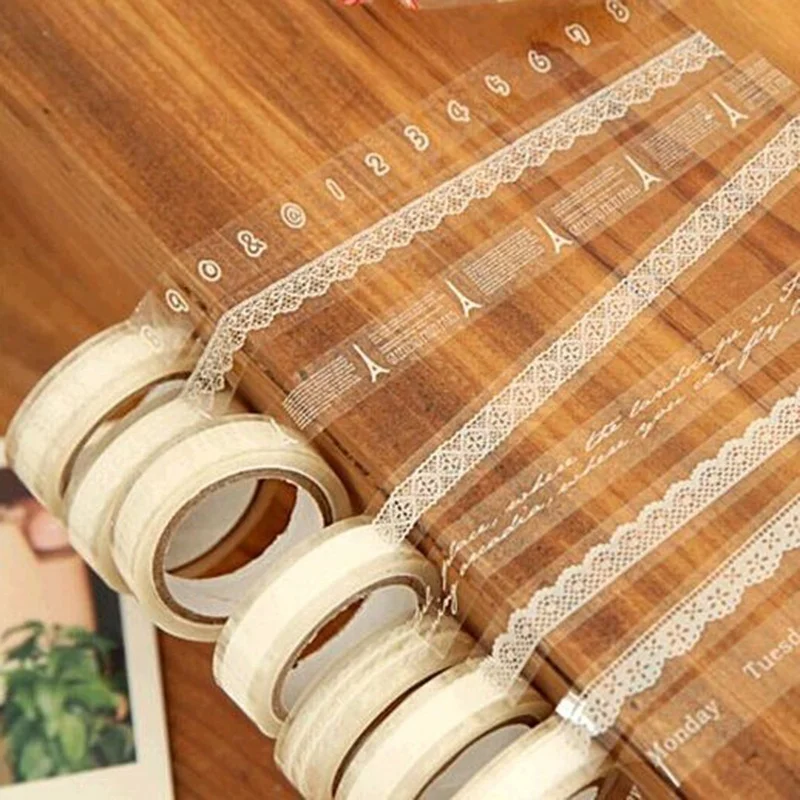 5 Rolls DIY Paper Lace Decorative Sticky Masking Tape Self Adhesive Home Decoration Accessories | Дом и сад