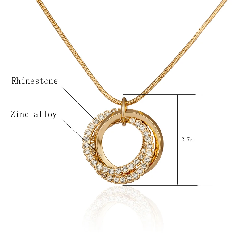 Модные ювелирные наборы хрустальные серьги золото/серебро круглые Многослойные