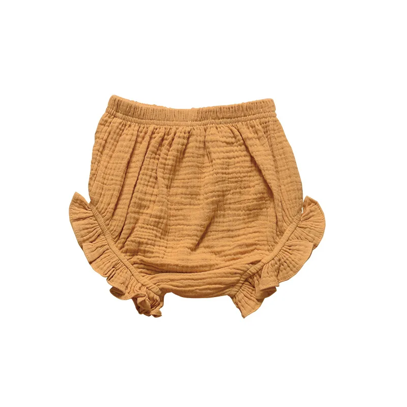 Модные повседневные шорты из шифона для малышей Летние однотонные хлопковые