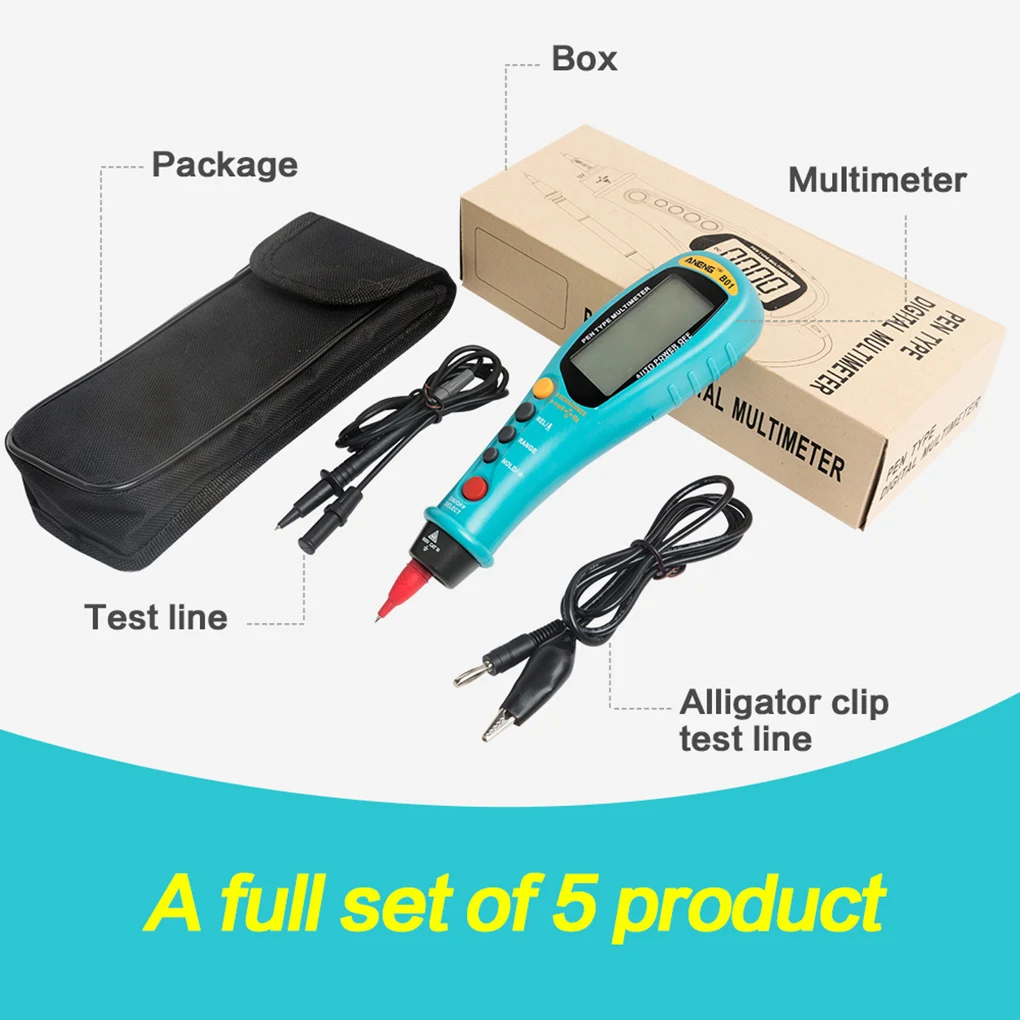 

B01 Portable Digital Multimeter Pen AC/DC Voltage Electronic Meter Flashlight Capacitance Resistance Tester