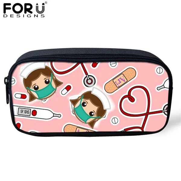 FORUDESIGNS/Розовая модная женская сумка-косметичка, чехлы для девочек, маленький карандаш, чехлы для школьной медсестры, Детская гелевая ручка, сумка - Цвет: H8437K