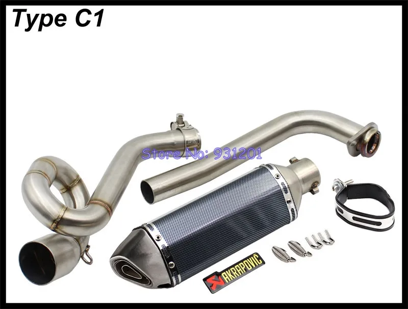Мотоцикл для Yamaha NVX 155 125 NVX155 AEROX 155 полный выхлопной трубы системы скольжения на передние трубы заголовки с акроповый глушитель - Цвет: Type C1