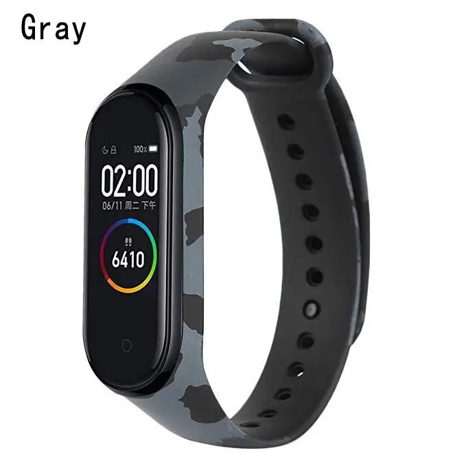 Gray Camouflage Mi band 4 ремешок Камуфляжный, силиконовый сменный ремешок на запястье для Xiaomi mi Band 4 mi band 4 Смарт-часы аксессуары наручный ремешок - Цвет ремешка: Gray Camouflage