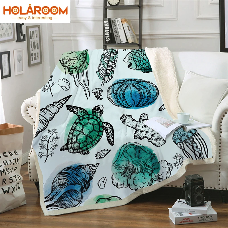 

Cartoon Turtle Blankets Thickened double-layer Blanket Animal Pattern Thick Tapestry Coral Velvet Fabric Quilt Cover Blanket