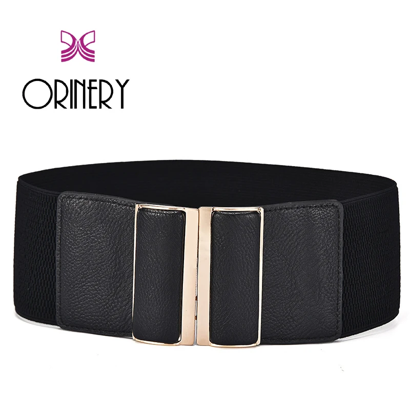 ORINERY 2018 New Designer Belts for Women Fashion Solid Elastic PU Leather Belt Wide Jeans Dress Accessories | Аксессуары для