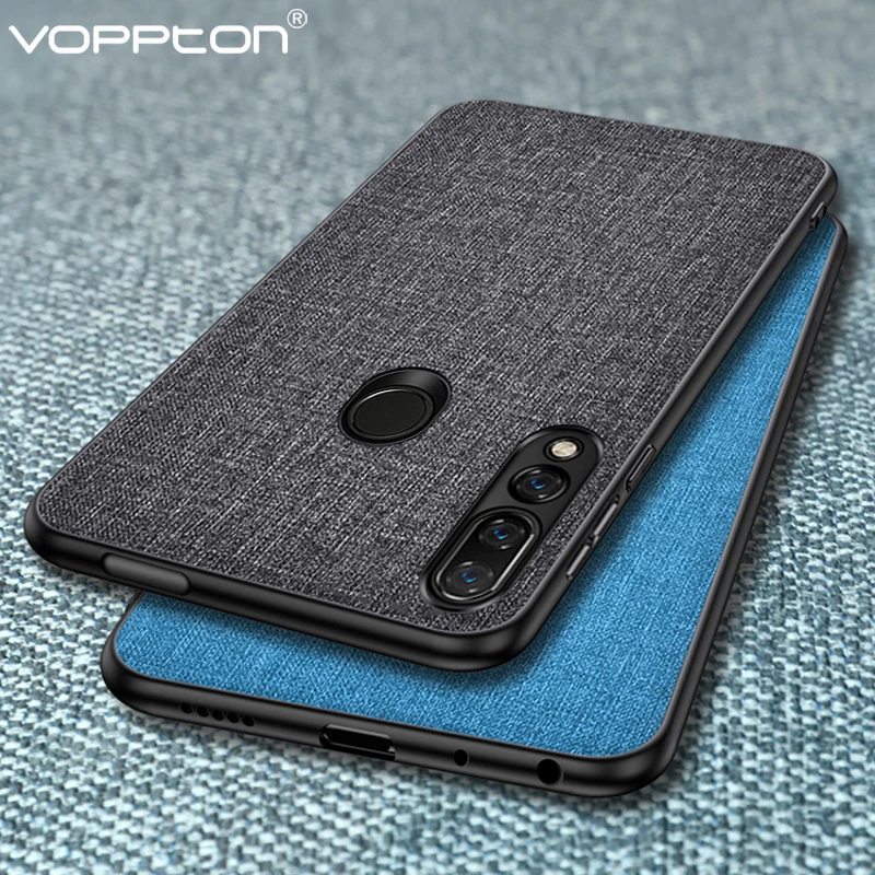 Чехол для Huawei P Smart Z тканевый жесткий чехол из поликарбоната и силикона с рамкой