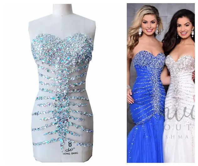 Прозрачные стразы ручной работы аппликация на сетке прозрачные патчи отделка 55*38