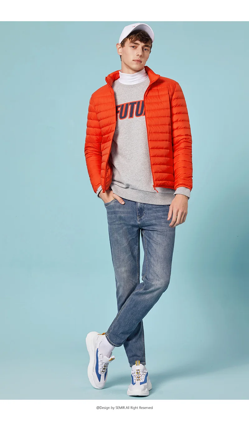 SEMIR пуховик мужской зимний Портативный Теплый 90% белый утиный пух с капюшоном Мужское пальто jaqueta masculino chaqueta hombre