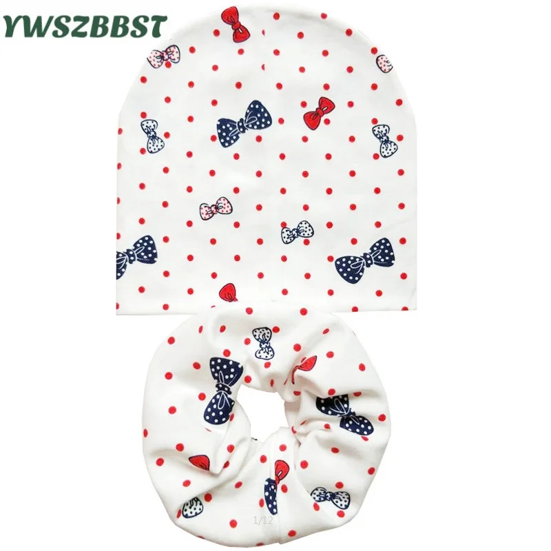 

Autumn Winter Cotton Baby Hat Set Bowknot Giraffe Print Hats for Girls Newborn Hat Boys Caps Children Scarf Collar Beanie Cap