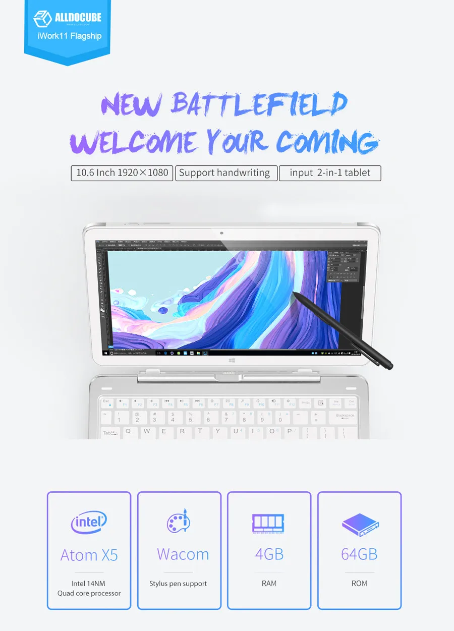 Новое поступление 10.6 ''IPS Cube iwork11 Ultimate Оконные рамы 10 Планшеты PC 1080*1920 Intel Z8300 4