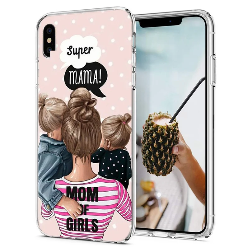 Чехол для iPhone 7 8 Plus 6 S/6 мягкий чехол из ТПУ дизайн Mom life flower X XS XR Max задняя крышка