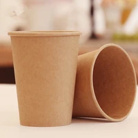 100pcspack kraft paper cup disposable paper cup coffee milk hot drink paper cup household coffee shop supplies