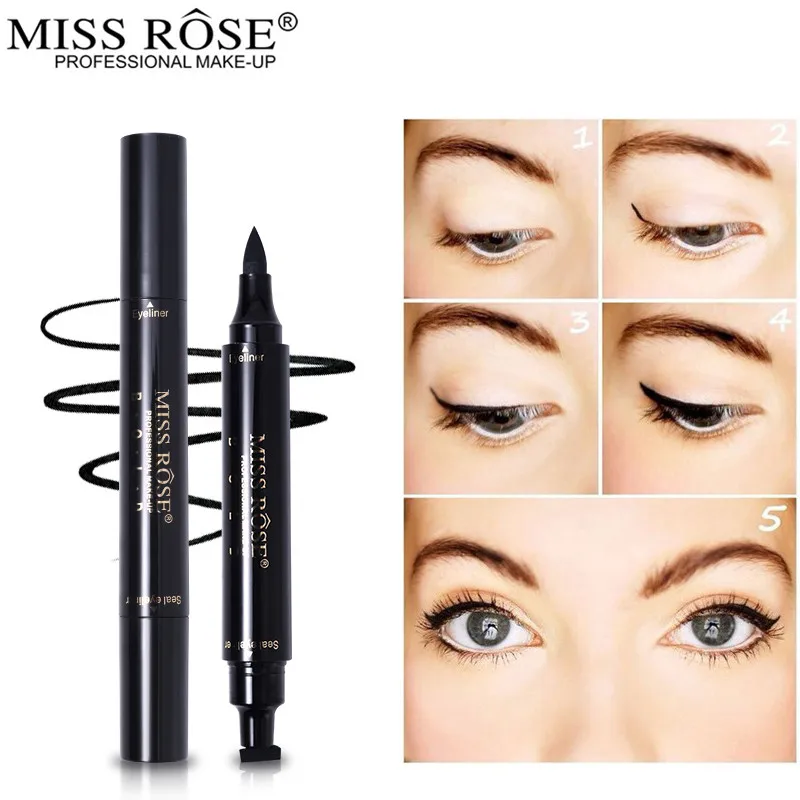 MISS ROSE Black жидкая подводка для глаз с уплотнением карандаш для глаз макияж подводка для глаз стойкая косметика "Maquillage" инструменты водостойкие