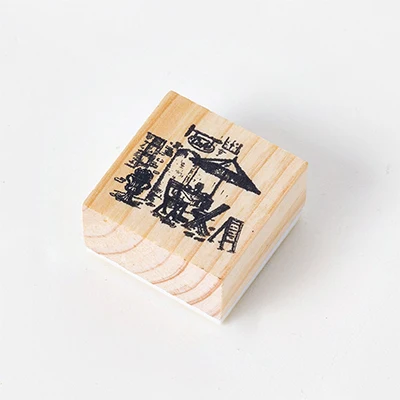 D 4x4cm XINAHER винтажный кофе магазин Деревянный штамп DIY Ремесло Деревянные и резиновые штампы для скрапбукинга канцелярские товары Скрапбукинг Стандартный штамп - Цвет: D 4x4cm
