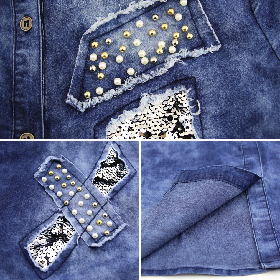 2018 новые модные женские платье из джинсовой ткани Повседневная нагрудные