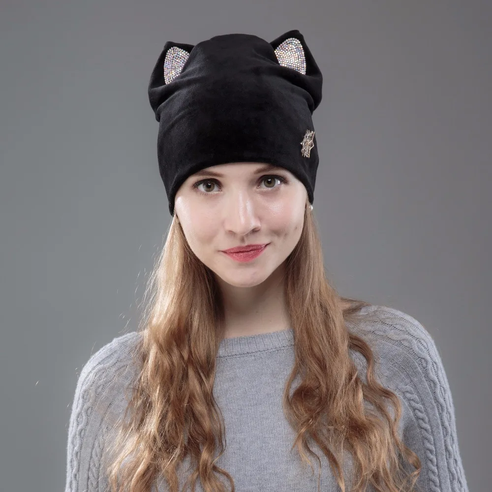 OHCOXOC новый дизайн женские шапочки Skullies для девушек милая Осень-зима шапка с