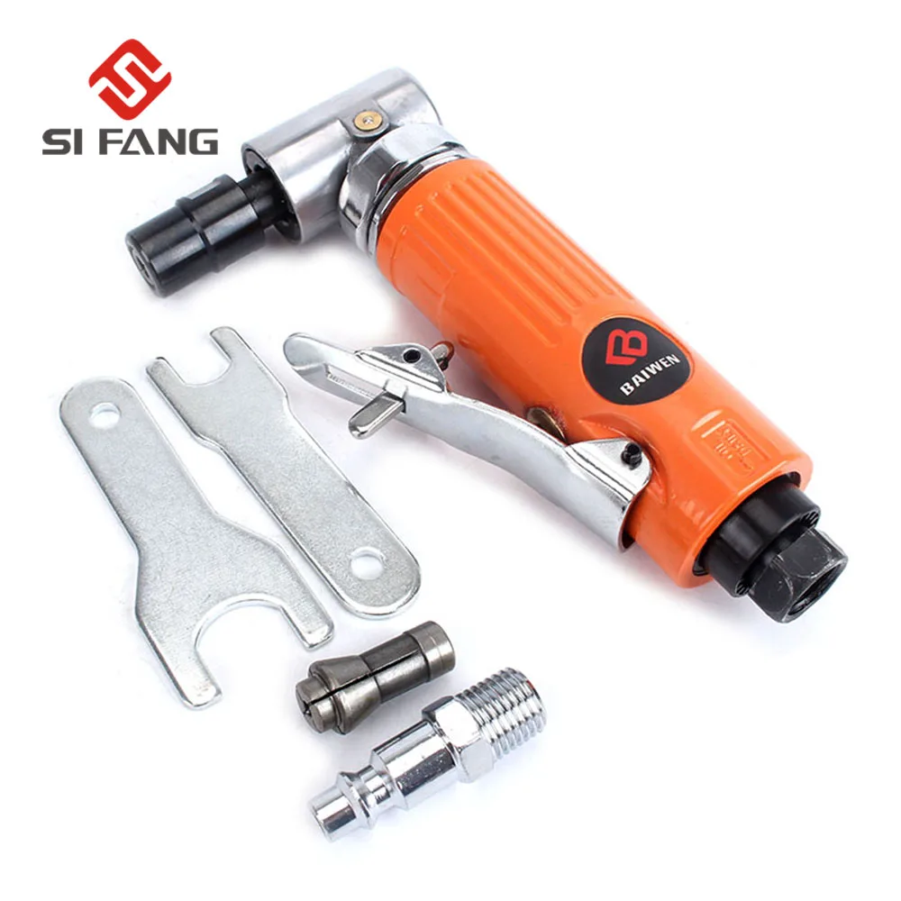 

Pneumatic Grinding Machine 1/4" Air Angle Die Grinder 90 Degree Cut Off Polisher Mill Engraving Tools Set with Spanner Wrench