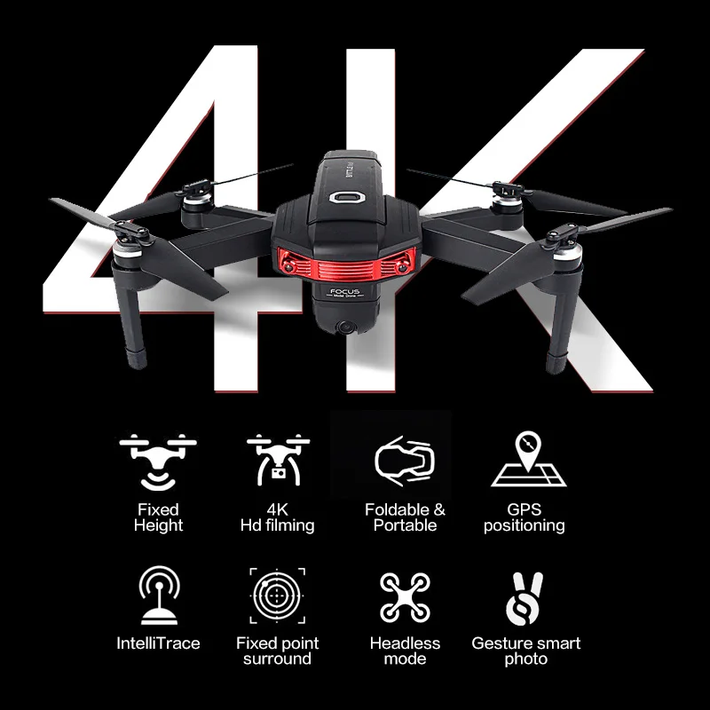 Funtogether дроны 4k hd камера Дрон gps с камерой Оптический складной Профессиональный