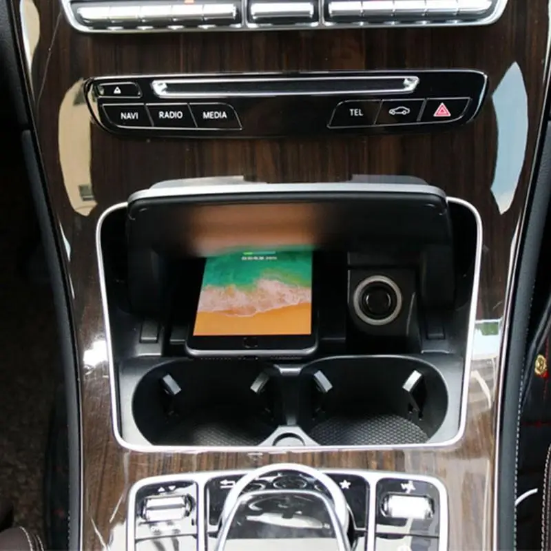 Беспроводная зарядная консоль QI 15 Вт быстрая зарядка для Mercedes Benz W205 C180 C200 GLC GLC260 LHD