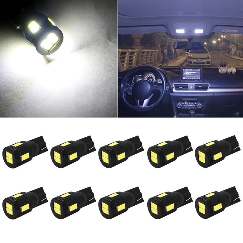 10x T10 W5W 5630 SMD Автомобильный светодиодный внутренний светильник для чтения Skoda Octavia