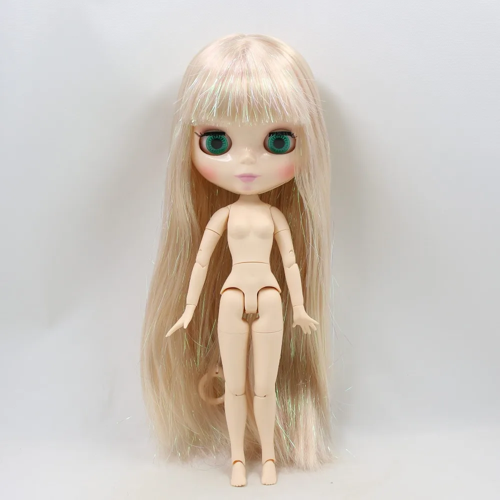 

ICY DBS Blyth doll joint body white skin Shiny Blonde hair with bangs 30cm 1/6 bjd gift for girl