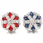 Стразы металлические, красныесиние, 18 мм, с кристаллами