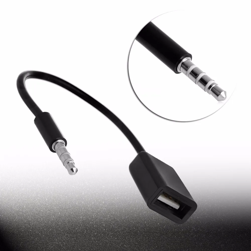 OOTDTY 1 шт. 3 5 мм штекер AUX аудио разъем к USB 2 0 гнездовой конвертер кабель Шнур для