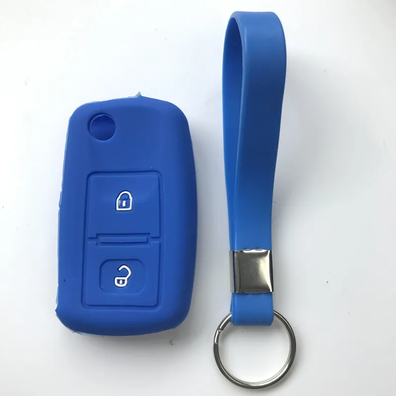 2 кнопки силиконовый чехол для автомобильного ключа + брелок Volkswagen VW Amarok Polo Golf MK4