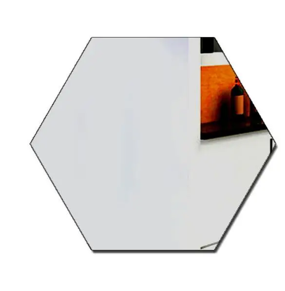 silver Золотые серебряные шестигранные 3D зеркальные настенные наклейки DIY художественные настенные декоративные наклейки для гостиной зеркальный Декор акриловая наклейка - Цвет: silver