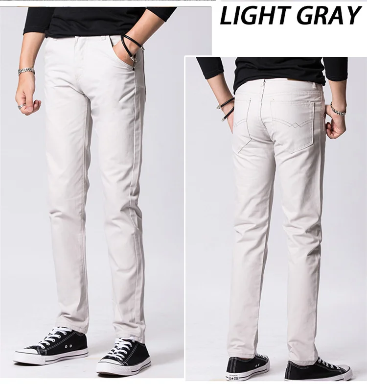 Light Gray AIRGRACIAS Новые повседневные мужские брюки хлопковые тонкие брюки прямые брюки модные деловые однотонные 9 цветов брюки мужские брюки - Цвет: Light Gray