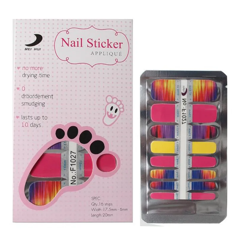 Топ моды ножные ногтевые стикеры Mix Nail Дизайн Клей полное покрытие новые