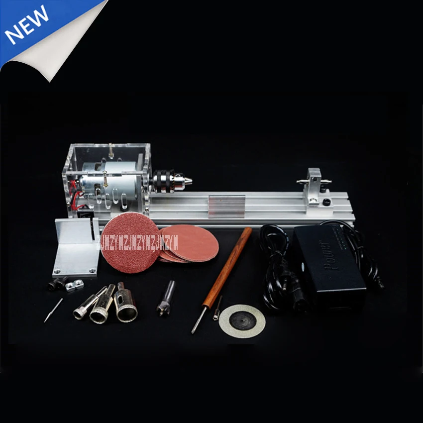 

New Mini DIY Woodworking Lathe Miniature Buddha Beads Small Lathe Grinding Polishing Cutting Lathe Round Beads 24DC 80W 0.6-6MM
