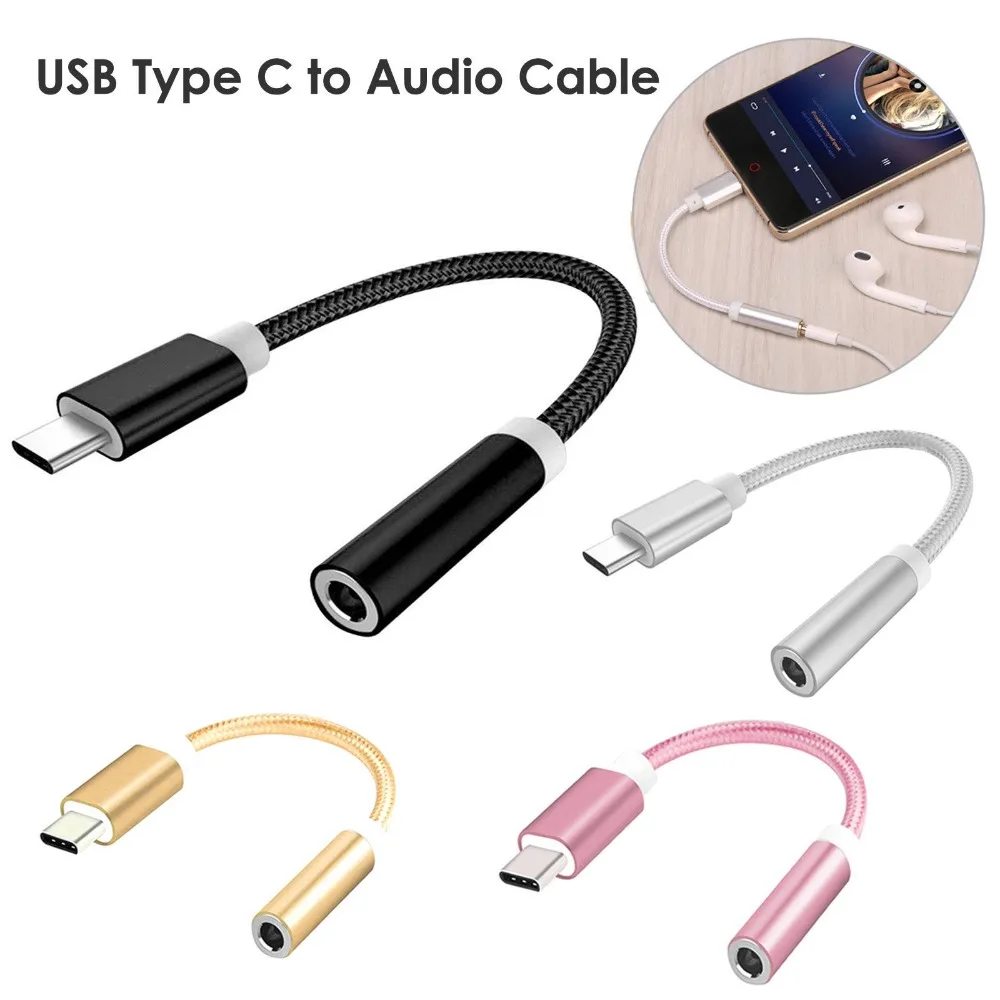 Кабель адаптер Tonbux Aux материал нейлон USB C аудиокабель типа до 3 5 мм Музыкальный