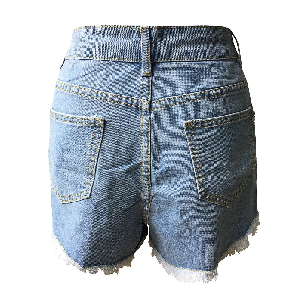JAYCOSIN 2019 European and American BF summer wind female blue high waist denim shorts women worn loose burr hole jeans | Женская одежда