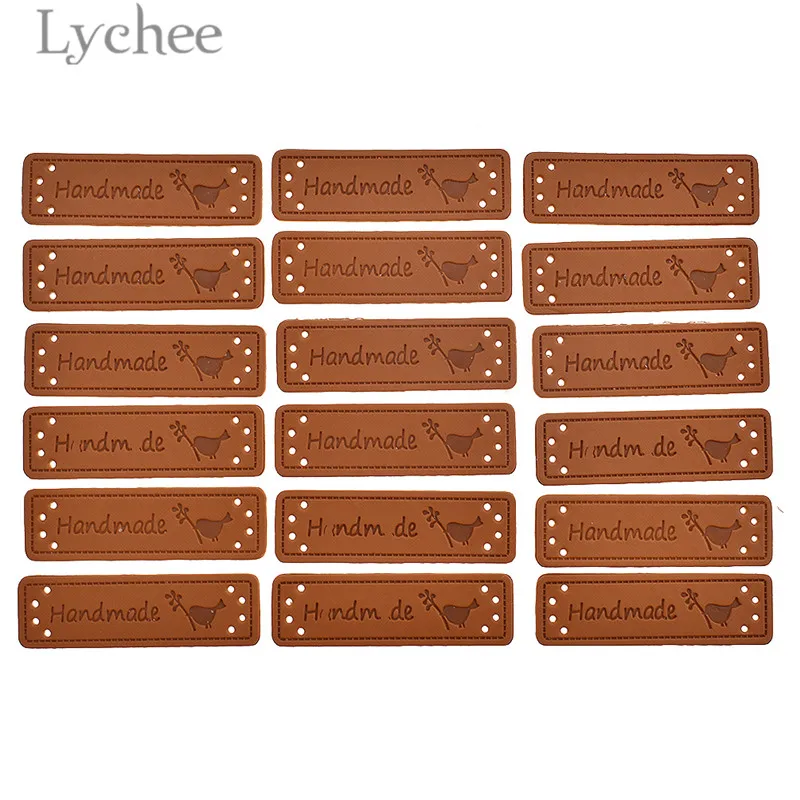 Lychee Life 50 шт. бирки ручной работы из искусственной кожи птица швейная машина тисненая этикетка DIY этикетки типа «флажок» для швейных аксессуаров одежды