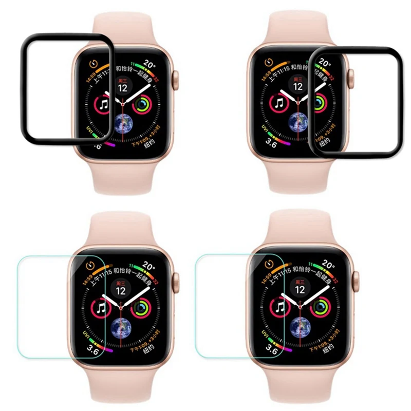 3D изогнутое закаленное стекло с полным покрытием для Apple Watch 3 4 40 мм 44 Защитная