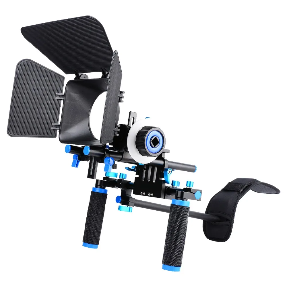 Professional DSLR Rig Shoulder Video Camera Stabilizer Matte Box + Follow Focus for Canon Nikon Sony dslr Camcorder | Электроника