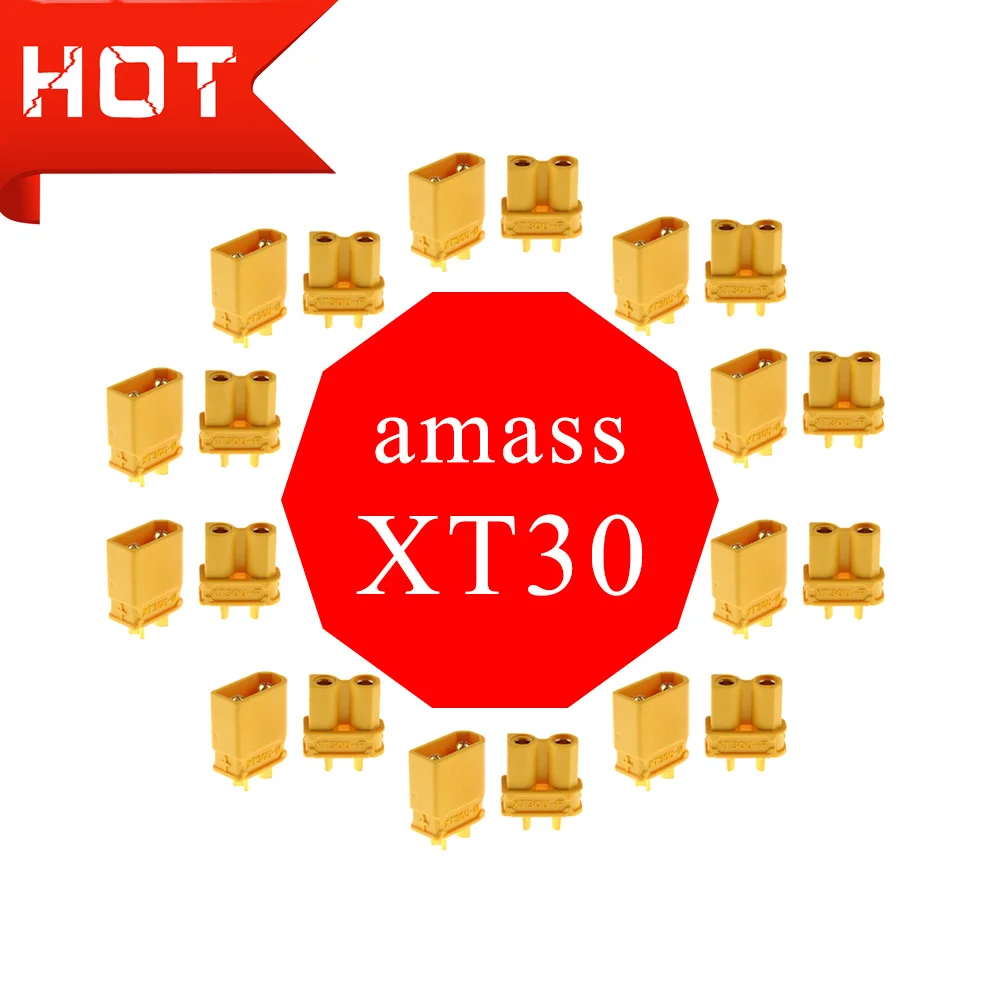 Штепсельная Вилка Amass XT30 XT30U с разъемом типа Папа мама для RC Lipo батарей оптовая