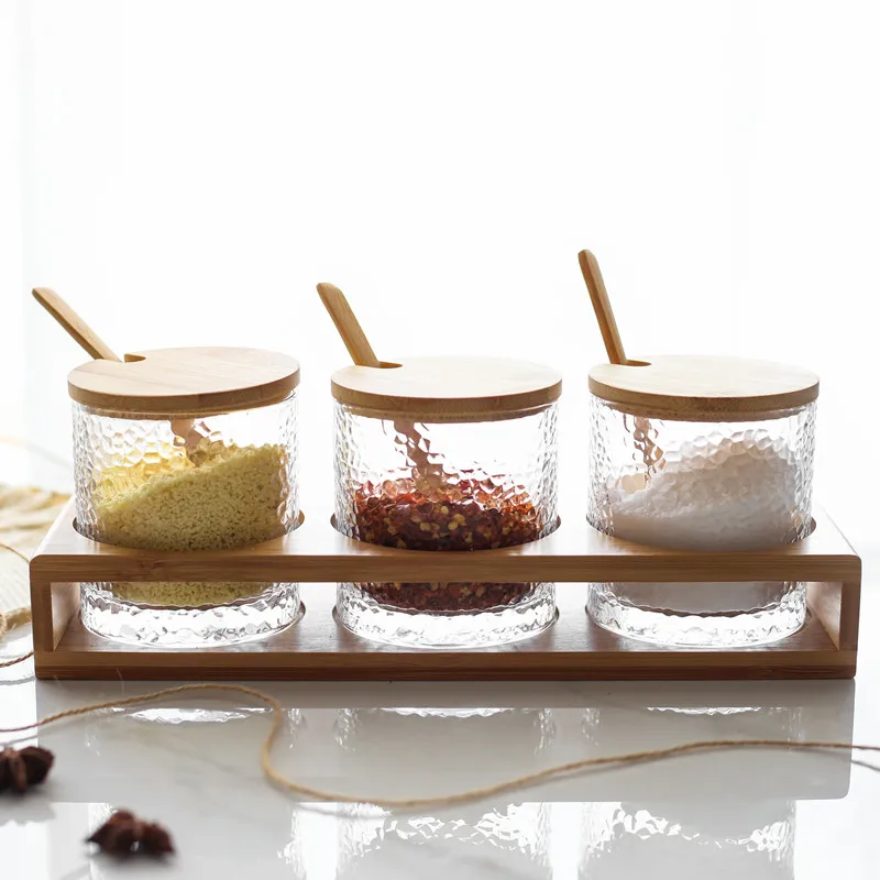 Японский молоток шаблон стеклянная приправа стойка для банок набор коробка