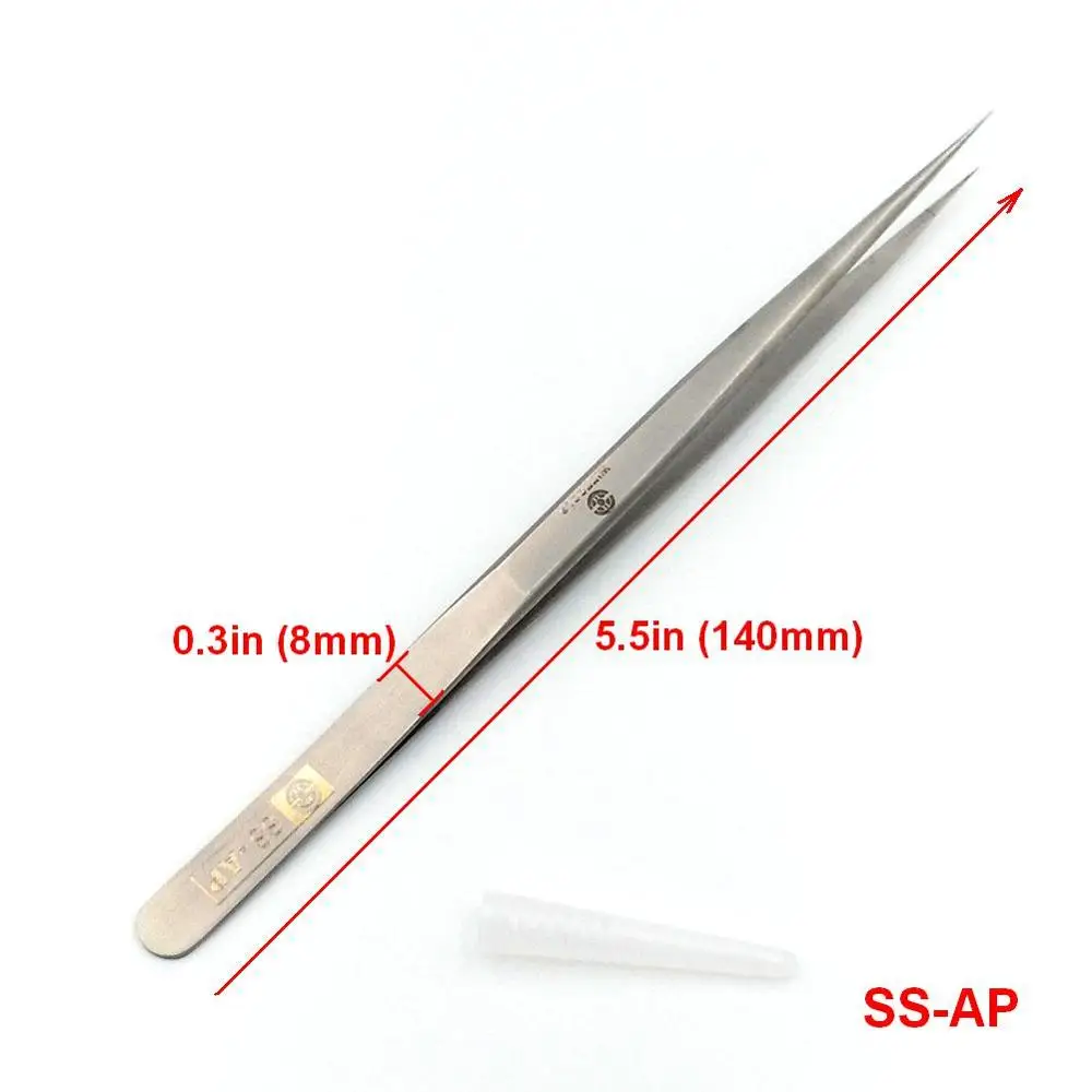 SS-AP 1 шт. AP СЕРИЯ промышленные пинцеты прецизионные инструменты для ремонта мобильных ювелирных изделий Лабораторная работа хобби удаления черных точек - Тип головки пинцета: SS-AP