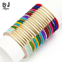 bojiu 20 colors faceted crystal gem stone beads bracelet for women jewelry stretchy cristal bracelet femme bijoux jewelry bc192