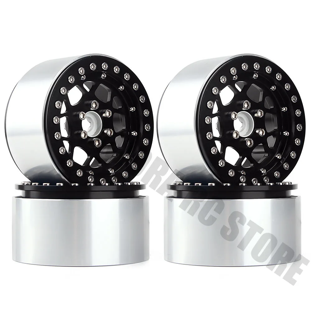 24BK Металл 4 шт. 2," колеса BEADLOCK обод для 1/10 RC Рок Гусеничный осевой SCX10 RR10 Wraith 90046 Traxxas TRX-4 - Цвет: 24BK