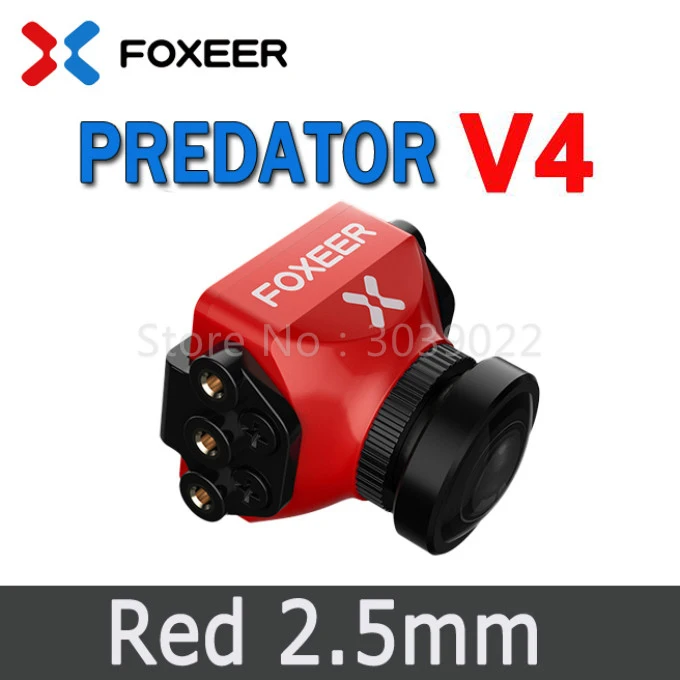 Red 2.5mm PAL Foxeer Predator V4 FPV камера гоночный Дрон мини-камера 16:9/4:3 PAL/NTSC переключаемый Супер WDR, osd 4 мс задержка Upgarded PredatorV3 - Цвет: Red 2.5mm PAL